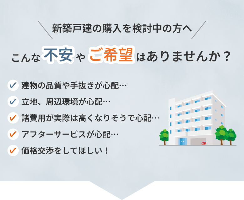 不動産をご検討中の方へ、こんな不安やご希望はありませんか？