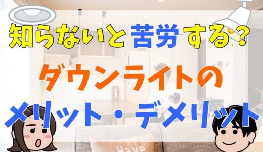 知っておかないと苦労することも？ダウンライトのメリット・デメリット紹介